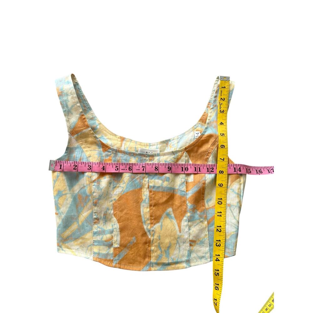 A.L.C. Women Multicolor Isabel Linen Blend Sleeveless Crop Top Size 0-NWT - Picture 5 of 8